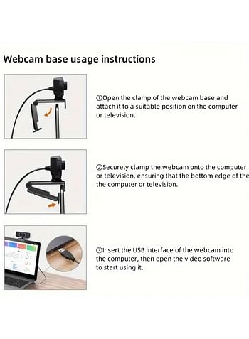 Smart Home Mini USB Computer Camera, USB Webcam with Microphone, Plug and Play, Compatible with Zoom Skype Teams, Video Conferencing-LEIGI 300