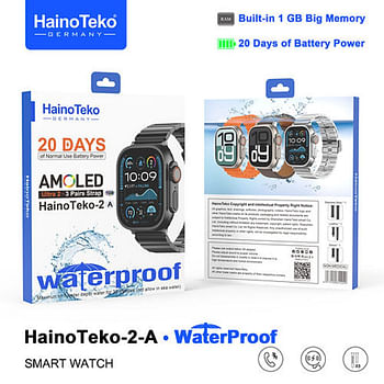 HainoTeko-2A Waterproof Smart Watch With 3 Pairs Strap