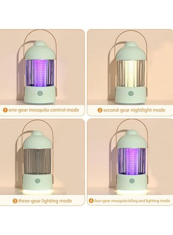 Electric Insect Killer 4000mAh 3 in 1 Night Light Camping Lamp USB Rechargeable Mosquito Trap for Bedroom Garden Camping (Multicolour)