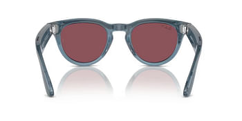 Rayban Meta Headliner Smart Sunglasses Shiny Jeans Polar Dusty - Red