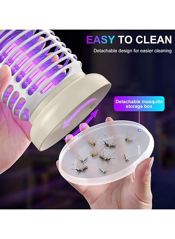 Electric Mosquito Zapper Lamp and Insect Trap with UV Light - USB Rechargeable Mosquito Lamp with Night Light and Camping Light Indoor Outdoor - Multicolour