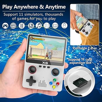 X6 Handheld Game Console, X6 Retro Game Console 15000+ Games, 3.5 inch Screen Mini Retro Game Console, Double 3D Joystick, X6 Game Console  Multicolor