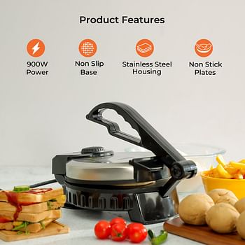 Geepas 8-Inch Electric Authentic Roti Maker and Chapati Maker 1000W