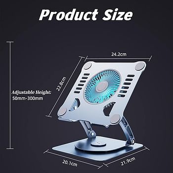 Foldable Laptop Stand with Fans for Desktop Laptop Stand Adjustable Height Cooler Base for Laptop Ergonomic Portable Laptop Riser Holder for DeskTablet and Laptop (10-17")