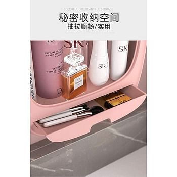 New Modern Best Quality Makeup Organizer, Cosmetic Organizer for Bathroom, Wall-Mounted Makeup Storage Box, Organizer and Storage of Dustproof & Waterproof Cosmetics Fits Skin Care Products Makeup Gift For Wife, Friends On New Year and Christmas