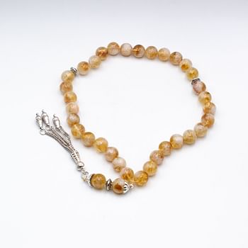 Tasbih Natural Crystal Citrine Prayer Beads (10mm – 33 beads)