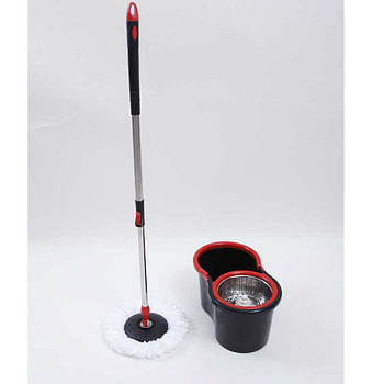 Mop and Bucket with Wringer Set, 360° Rotating Head Mop Bucket System, 3 Microfiber Mop Heads for Floor Cleaning