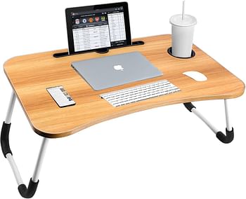 Portable Folding bed Table Laptop Desk With ipad and Cup Holder Adjustable Lap Tray Notebook Stand