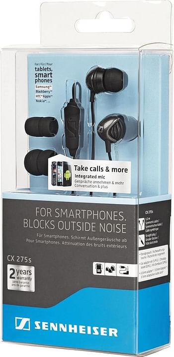 Sennheiser CX 275S In-Ear Headphones for Smartphones - Black