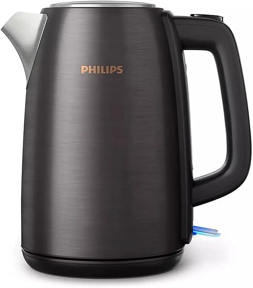 Philips 5000 Series Stainless Steel Kettle - 2200W, 1.7L, Spring Lid HD9352/31 - Black & Copper