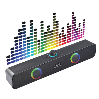 TOUCHMATE Bluetooth Soundbar Speaker with RGB Lights, Volume Knob, FM &AUX | Loud BASS | USB & SD Card Support