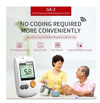 SINOCARE Blood Glucometer Device Model GA-3 kit