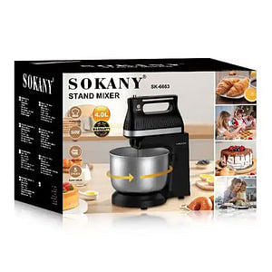 SOKANY SK-6663 Kitchen Mixer 500W High Power Pure Copper Motor Five-Step Speed Adjustment Capacity 4L