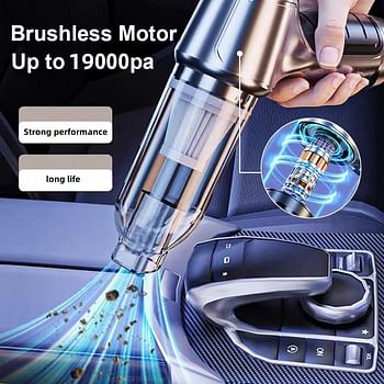 Powerful Car Vacuum Cleaner Wireless Blowing Suction One High Power Vehicle With Brush - Black