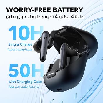 soundcore by Anker Liberty 4 NC Adaptive Noise Cancelling Earbuds 98.5% Noise Reduction to Ears and Environment Hi-Res Sound 50H Battery Wireless Charging Bluetooth 5.3