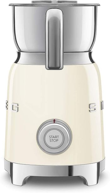 Smeg MFF11CRUK, Retro 50's Style Automatic Milk Frother With 8 Functions, 500 ML Milk Steamer With Hot & Cold Foam Latte, Cappuccino, Warm Milk, Hot Chocolate - Cream