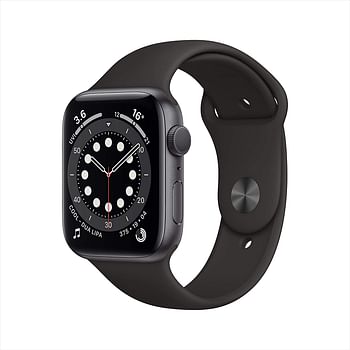 Apple Watch Series 6, 44mm, GPS, Space Grey Aluminum Case with Black Sport Band