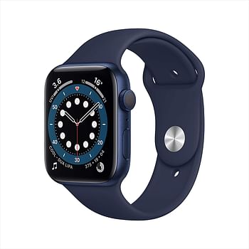 Apple Watch Series 6 (44mm, GPS)  Blue Aluminum Case with Deep Navy Sport Band