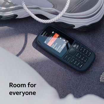هاتف نوكيا 105 (2019) مع بطارية تدوم طويلا، وتصميم مريح متين، ولون اصيل، والعاب كلاسيكية، وراديو، ومصباح يدوي ومساحة تخزين كبيرة، وشريحتي اتصال، وذاكرة رام 4 ميجا، وذاكرة روم 4 ميجا - لون اسود