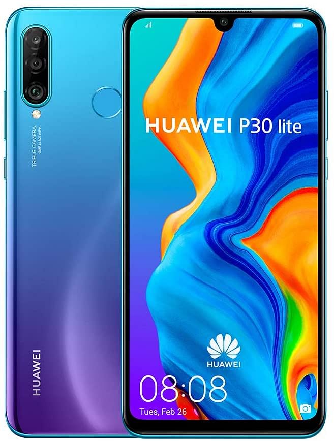 Huawei P30 Lite Smartphone, Dual SIM, 128 GB, 4 GB RAM - Peacock Blue