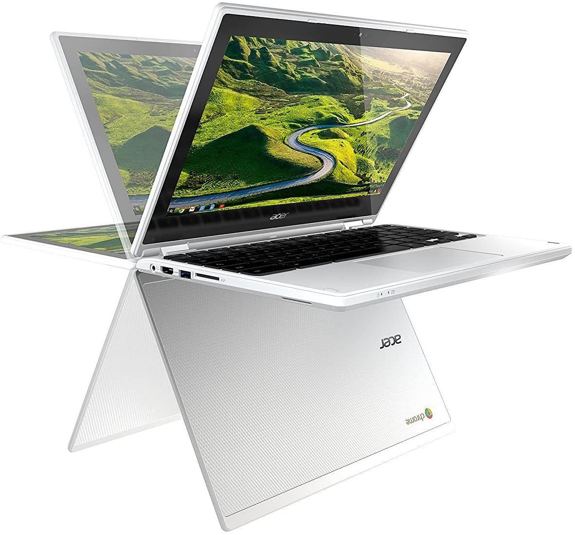 Acer R11 11.6" Convertible 2-in-1 HD IPS Touchscreen Chromebook - Intel Quad-Core Celeron N3150 1.6GHz, 4GB RAM, 32GB SSD, 802.11AC, Bluetooth, HD Webcam, HDMI, USB 3.0, 10-Hour Battery - White