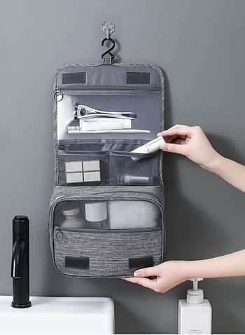 Waterproof Toiletry Bag with Hanging Hook - Travel Organizer for Men and Women