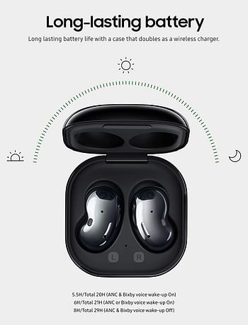 Samsung Galaxy Buds Live, True Wireless Earbuds w/Active Noise Cancelling (Wireless Charging Case Included) Mystic Black