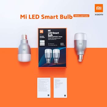 Xiaomi 2PCS MI Smart LED Bulb Colorful 950 Lumens 69W Bulb Voice Control work with Google Alexa assistant