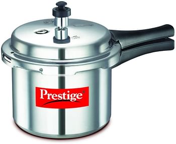 Prestige 10013 Popular Aluminium Pressure Cooker, Silver, W 35.8 x H 23.6 x D 21.0 cm, 5.0 liters, Aluminum