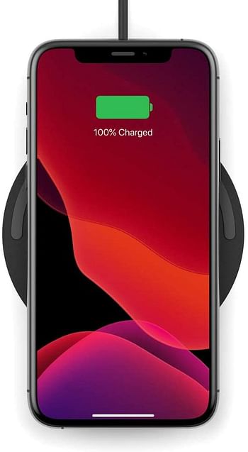 Belkin Boost Charge Wireless Charging Pad 15W (Qi-Certified Wireless Charger for iPhone, AirPods, Samsung, Google and more, AC Adapter Included) - Black