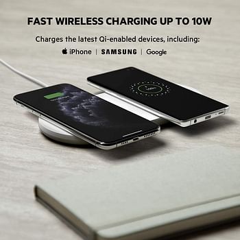 Belkin Boost Charge Dual Wireless Charger (Qi Certified Dual Wireless Charging Pads for iPhone, AirPods, Samsung and more) - Black