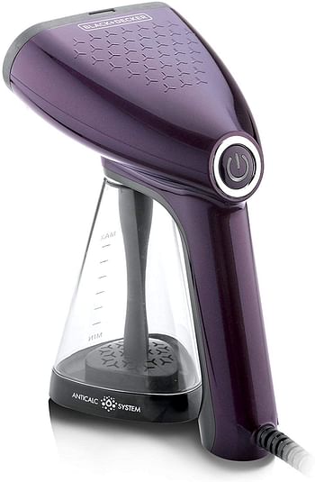 Black+Decker 1500W Handheld Portable Garment Steamer with Auto Shut-Off Purple - HST1500-B5