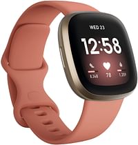 Fitbit Versa 3, Health & Fitness Smartwatch with GPS, 24/7 Heart Rate, Voice Assistant & up to 6+ Days Battery, Pink Clay/Soft Gold Aluminium
