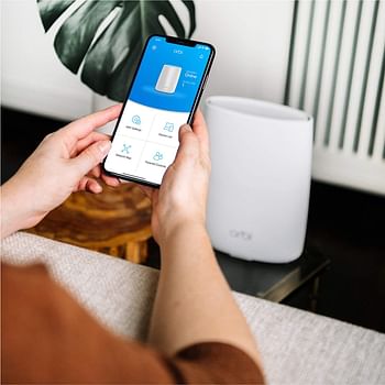 NETGEAR RBK50 Orbi Whole Home Mesh Wi-Fi System Router and Satellite Network Tri-Band AC3000 3.0 Gbps - Circle Parental Controls and Alexa Enabled RBK50-100UKS - White