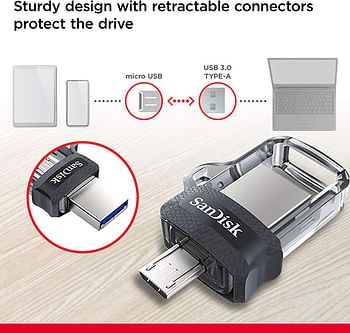 SanDisk 256GB Ultra Dual USB Flash Drive USB M3.0 up to 150 MB/s - SDDD3-256G-G46