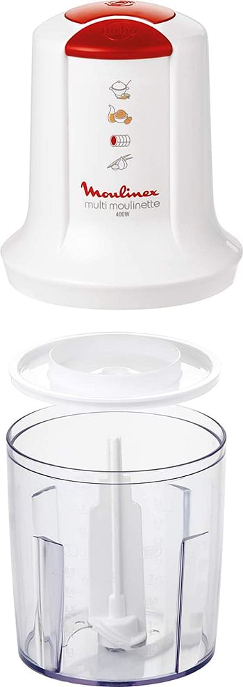 MOULINEX Multi Moulinette 500 ml Chopper 400 Watt Plastic Glass AT711161 - White