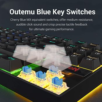 لوحة مفاتيح كومارا K552 الميكانيكية للألعاب من ريدراجون، بإضاءة خلفية ليد بالألوان الأحمر والأخضر والأزرق
