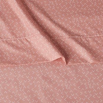 Lightweight Super Soft Easy Care Microfiber Bed Sheet Set with 16" Deep Pockets - Twin, Peachy Coral Arrows Pink