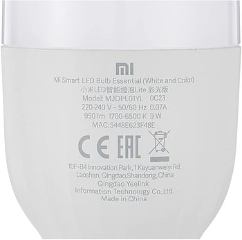 Mi Smart LED Bulb Essential (White and Color), 950lm, Pack of 2, 1, 2pcs mi bulb