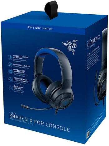 Razer Kraken X: Ultralight Gaming Headset: 7.1 Surround Sound Capable, Lightweight Frame, Bendable Cardioid Microphone, for PC, Xbox, PS4, Nintendo Switch.