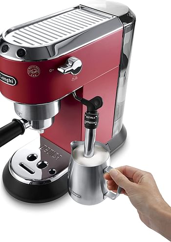 De'Longhi Dedica Style Pump Espresso Machine, Red - EC685.R, UAE Version