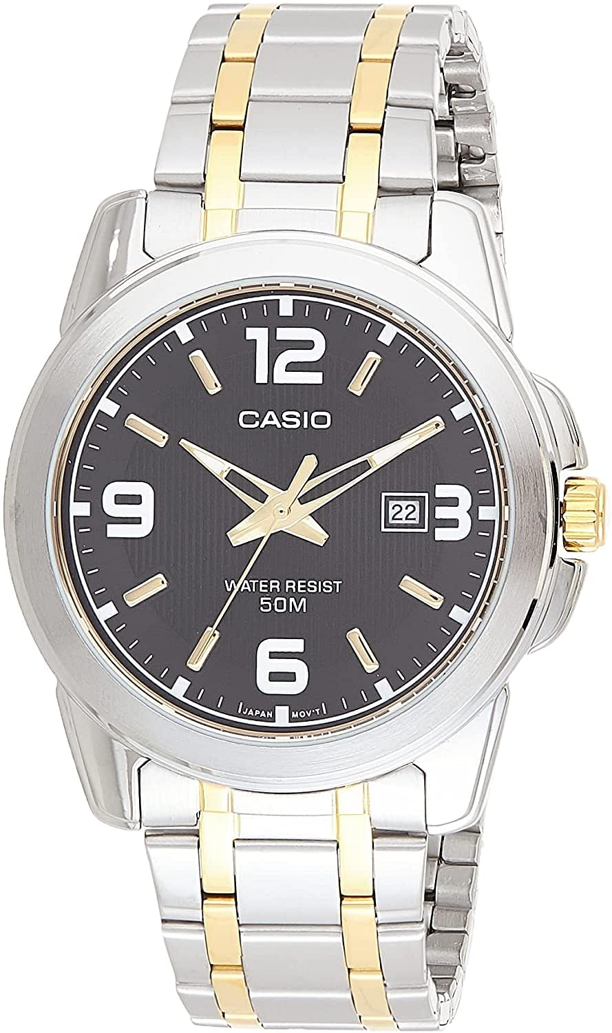 Casio Watch For Men Black Dial Metal Band [MTP-1314SG-1AVDF]