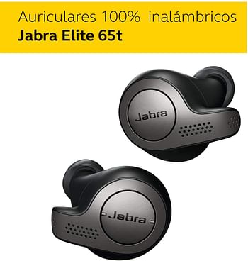 Jabra Elite 65t Earbuds – Passive Noise Isolating Bluetooth Earphones with Four-Microphone Technology for True Wireless Calls and Music, Titanium Black, One Size