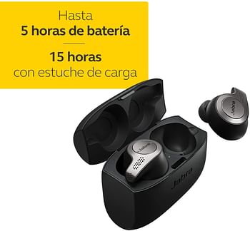 Jabra Elite 65t Earbuds – Passive Noise Isolating Bluetooth Earphones with Four-Microphone Technology for True Wireless Calls and Music, Titanium Black, One Size