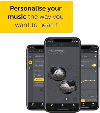 Jabra Elite 65t Earbuds – Passive Noise Isolating Bluetooth Earphones with Four-Microphone Technology for True Wireless Calls and Music, Titanium Black, One Size