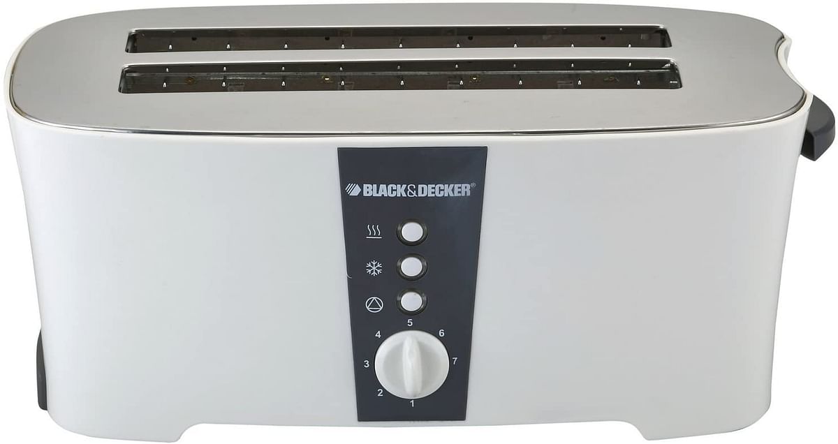 Black+Decker 1350W 4 Slice cool touch Toaster with Electronic Browning Control, White - ET124-B5