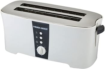 Black+Decker 1350W 4 Slice cool touch Toaster with Electronic Browning Control, White - ET124-B5