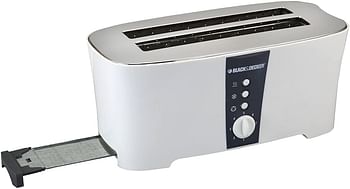 Black+Decker 1350W 4 Slice cool touch Toaster with Electronic Browning Control, White - ET124-B5