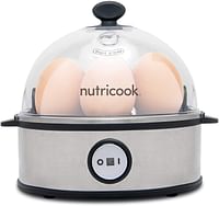 NutriCook Rapid Egg Cooker: 7 Egg Capacity Electric Egg Cooker for Boiled Eggs, Poached Eggs, Scrambled Eggs, or Omelettes with Auto Shut Off Feature - Copper