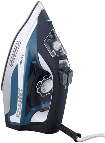 Black+Decker 2400W Steam Iron With Ceramic Soleplate Auto Shut-Off - X2150-B5 - Blue